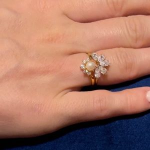 Sterling silver 10k plated gold adjustable ring set